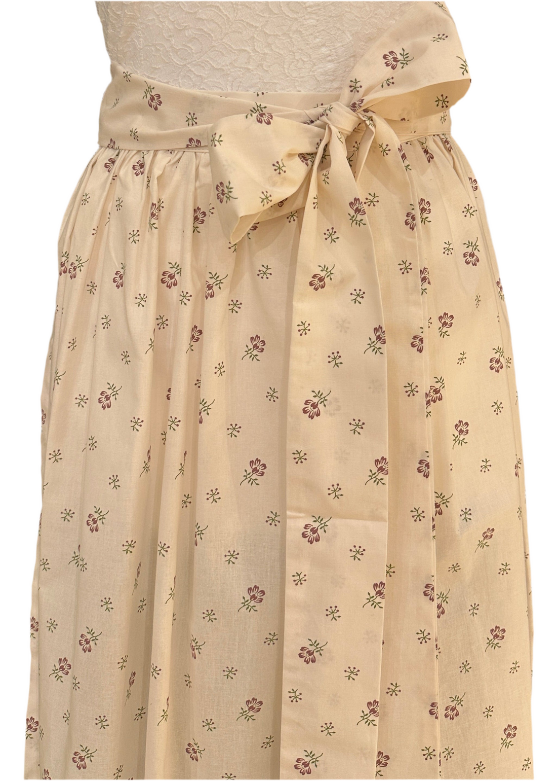 Dirndlschürze Goldstich creme Muster 65cm