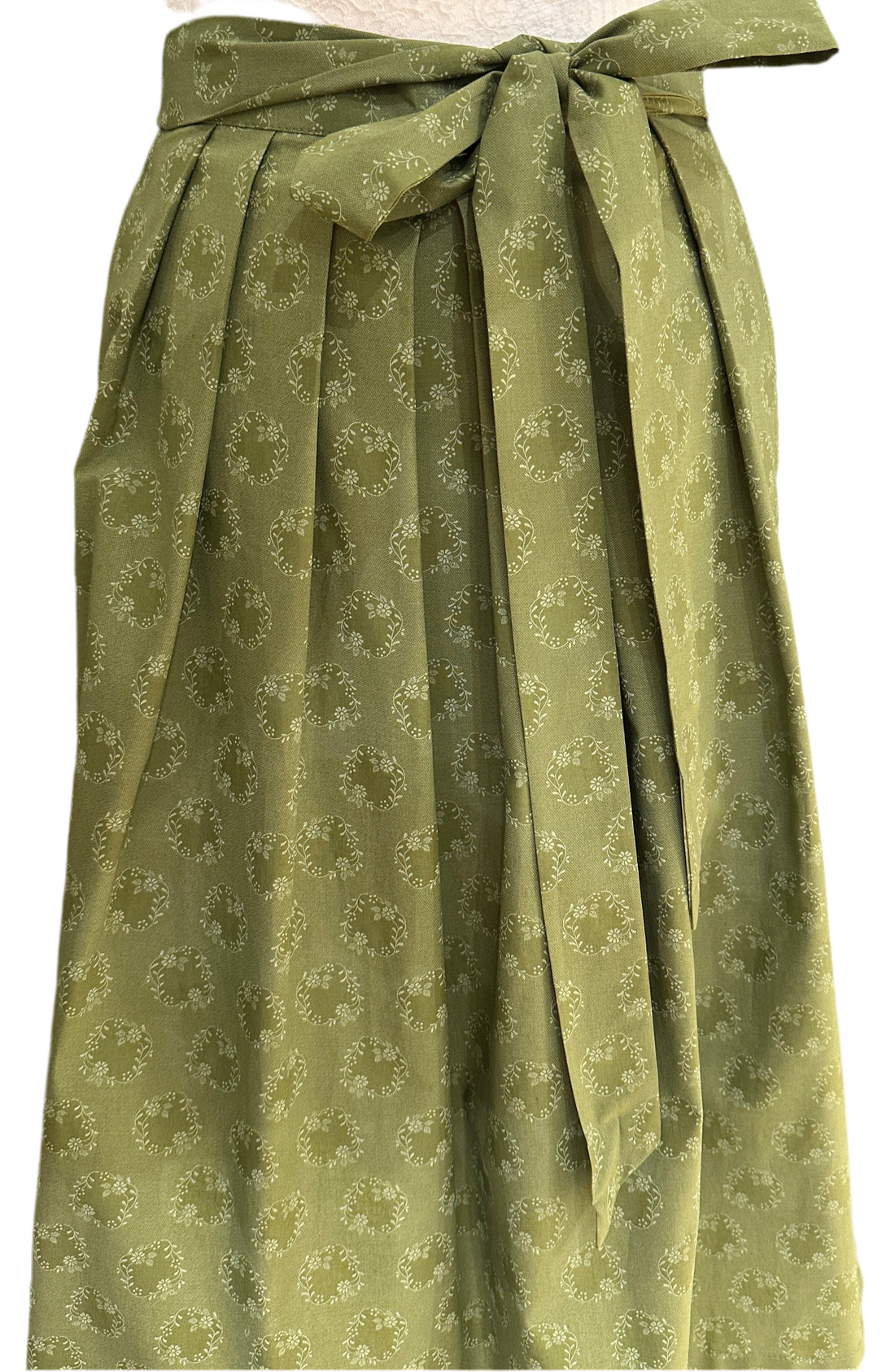 Dirndlschürze Goldstich grün Muster 70cm