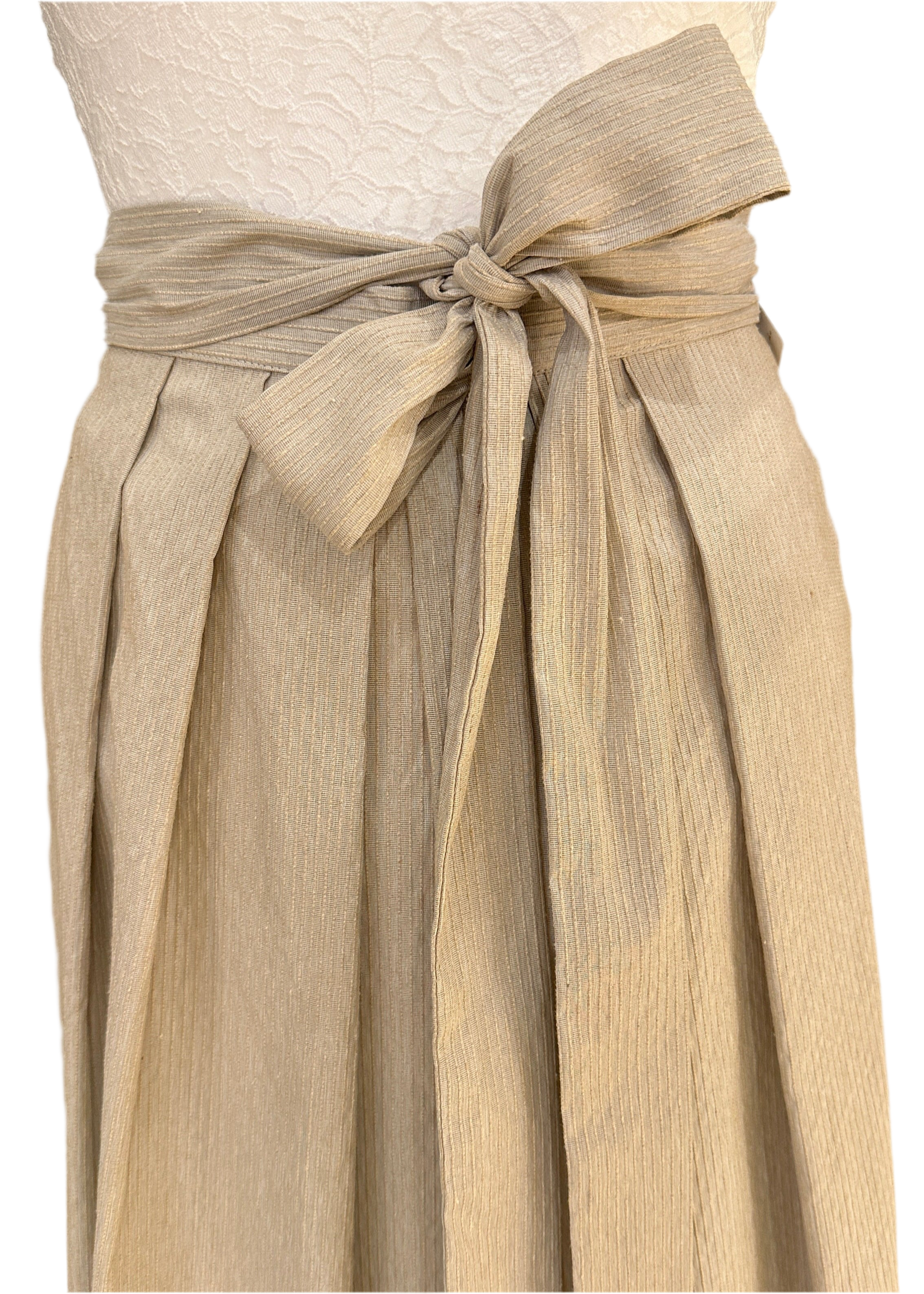 Dirndlschürze Goldstich Streifen beige 69cm
