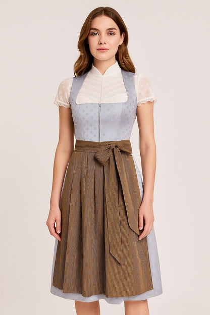 Dirndl Goldstich eisblau 75cm