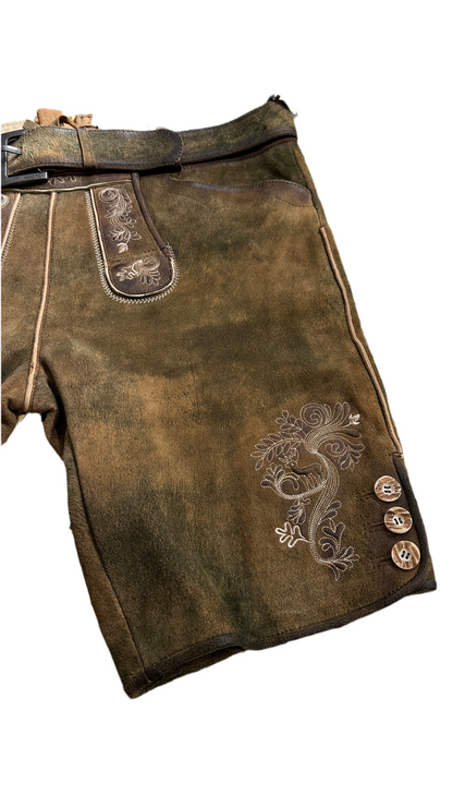 Lederhose Country Line braun mit Gürtel