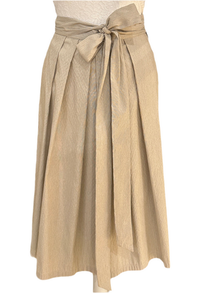 Dirndlschürze Goldstich Streifen beige 69cm