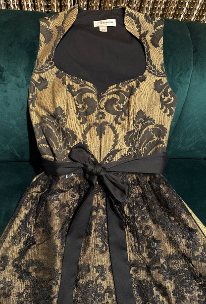 Dirndl Goldstich gold/schwarz 70cm