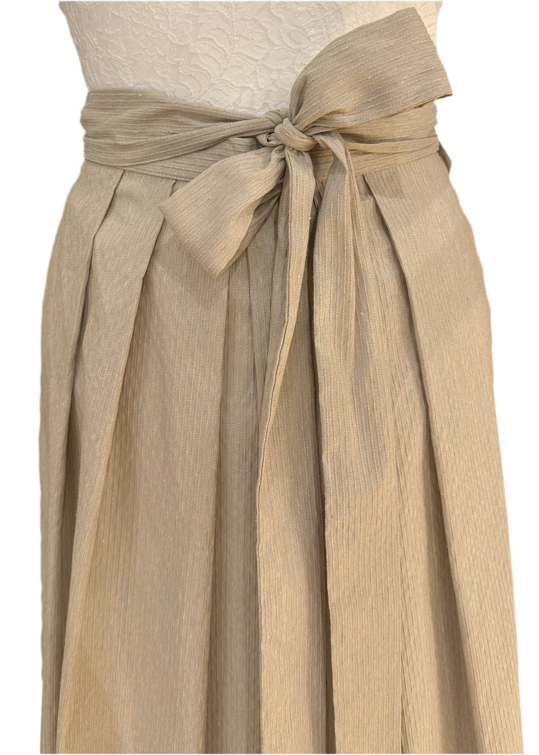 Dirndlschürze Goldstich Streifen beige 69cm