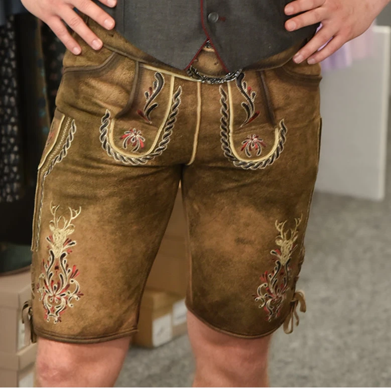 Lederhose MarJo Herren Herke mit Gürtel braun