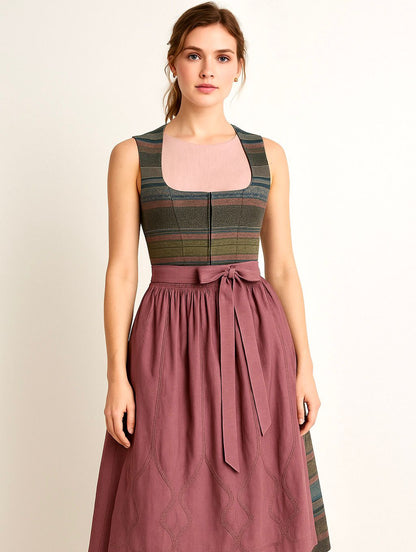 Dirndl Goldstich grün,/lila 73cm