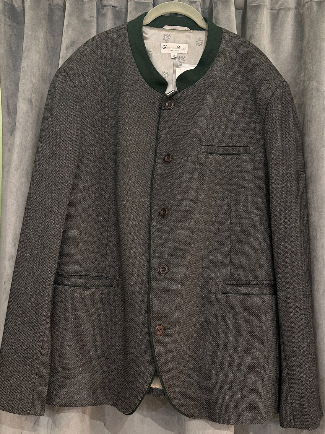 Herren Trachten Janker Jacke G´Weih &amp; Silk anthrazit jersey
