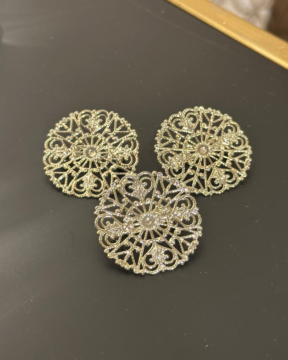 Trachten Brosche Silber rund