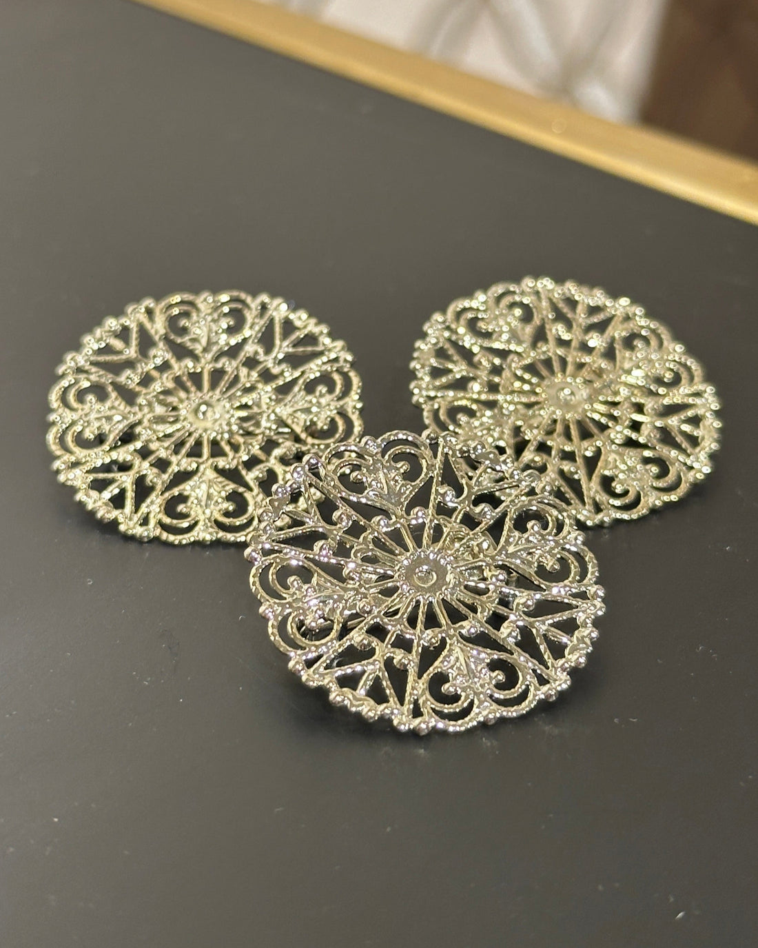 Trachten Brosche Silber rund