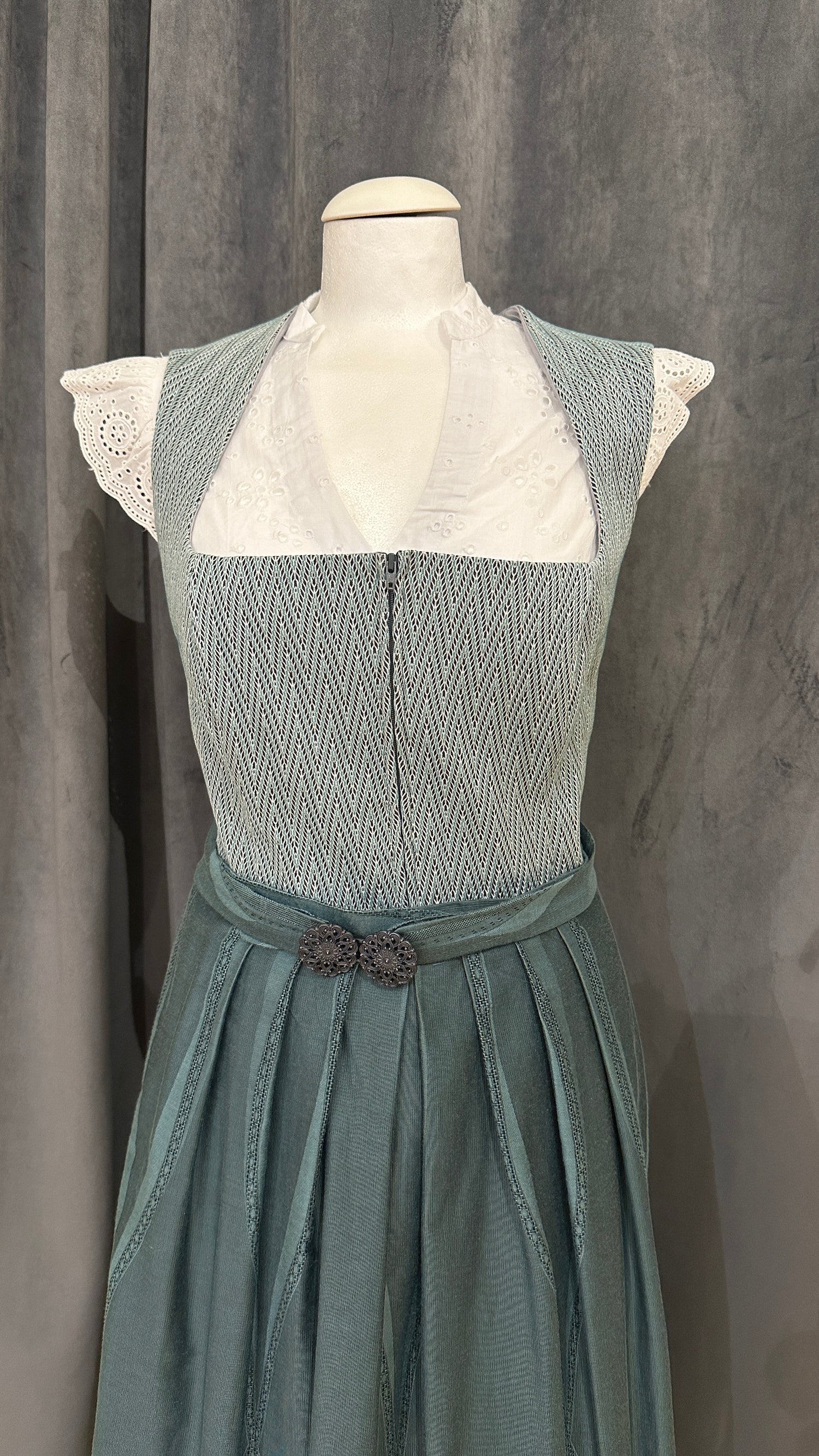 Dirndl Goldstich Stretch petrol/türkis 75cm