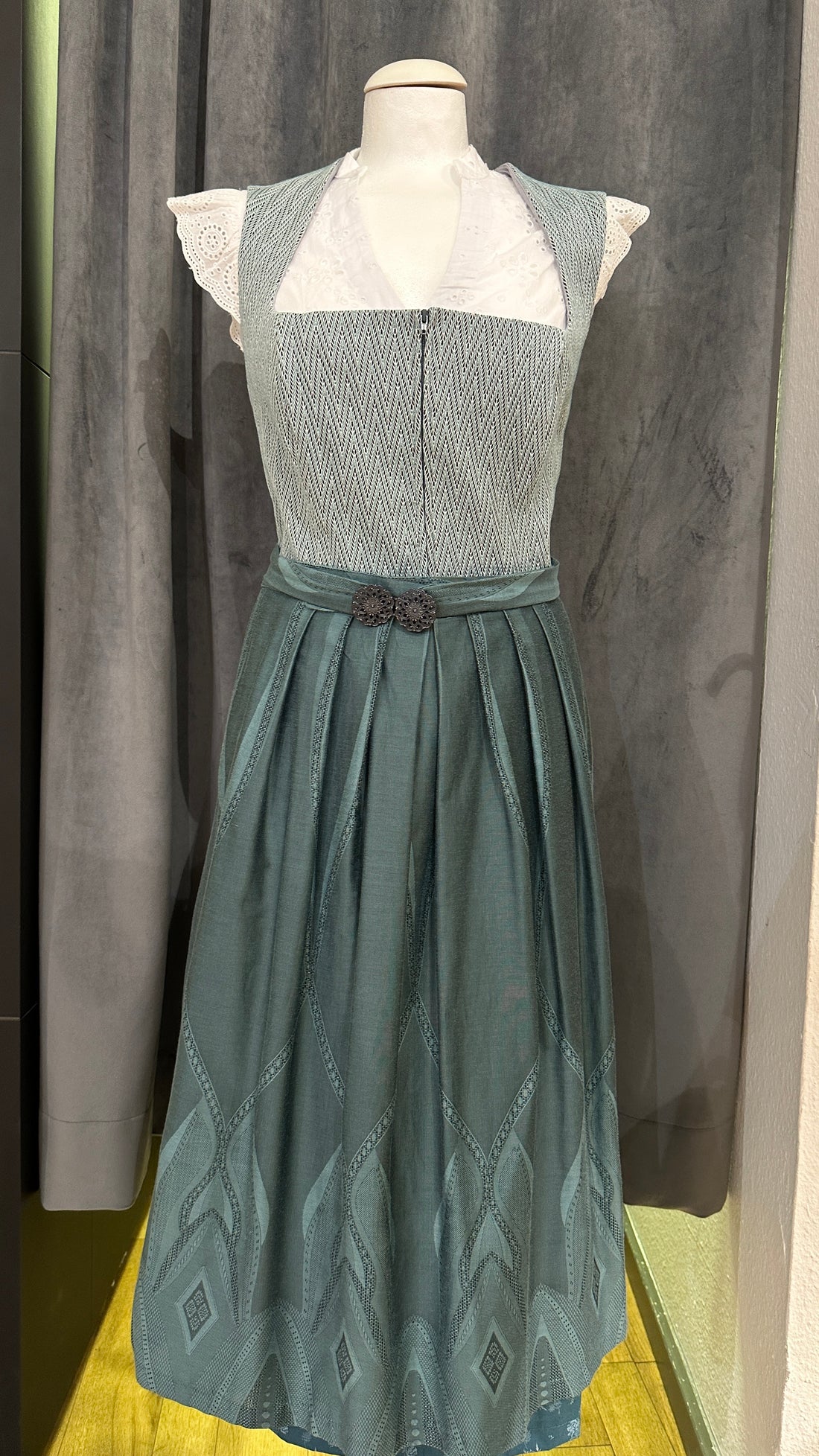 Dirndl Goldstich Stretch petrol/türkis 75cm
