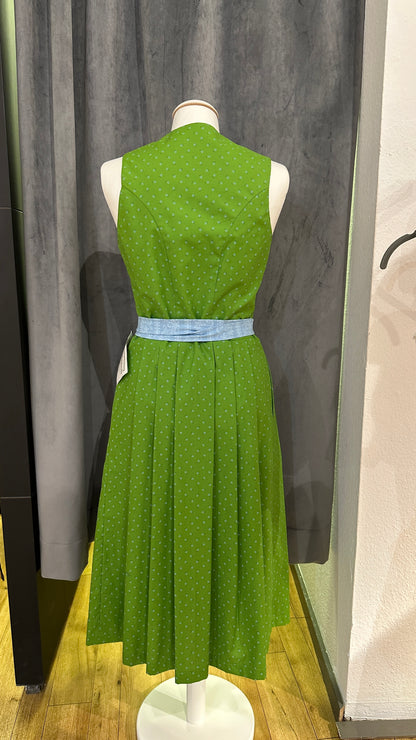 Baumwolldirndl Goldstich grün hellblau 75cm