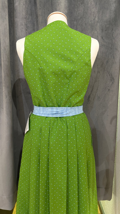 Baumwolldirndl Goldstich grün hellblau 75cm