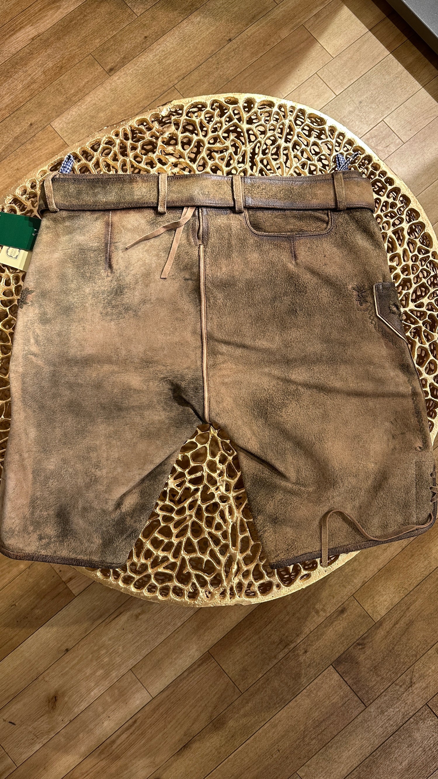 Lederhose Country Line braun mit Gürtel