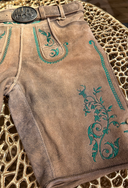 Lederhose Romer Goat Antik Suede mit Gürtel