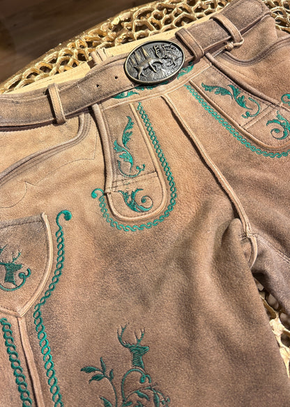 Lederhose Romer Goat Antik Suede mit Gürtel
