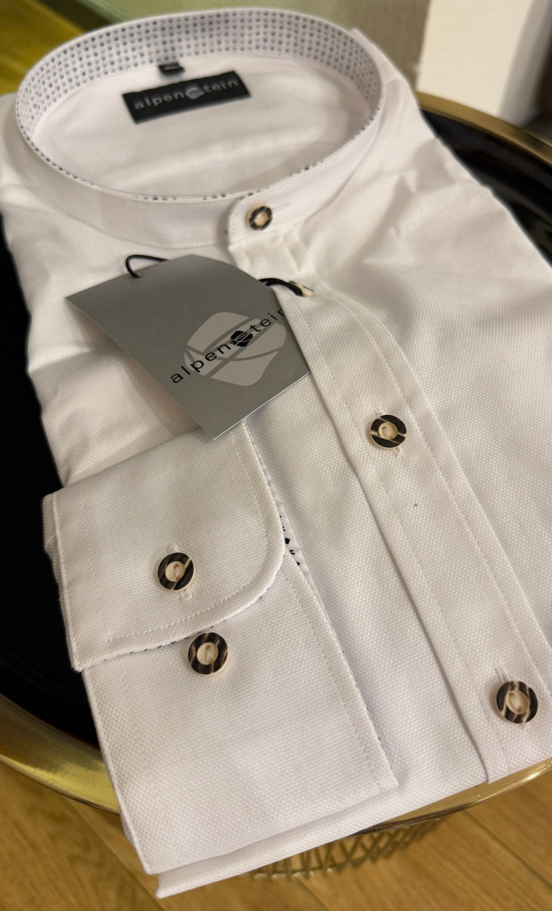 Trachtenhemd Alpenstein weiß Slim Fit
