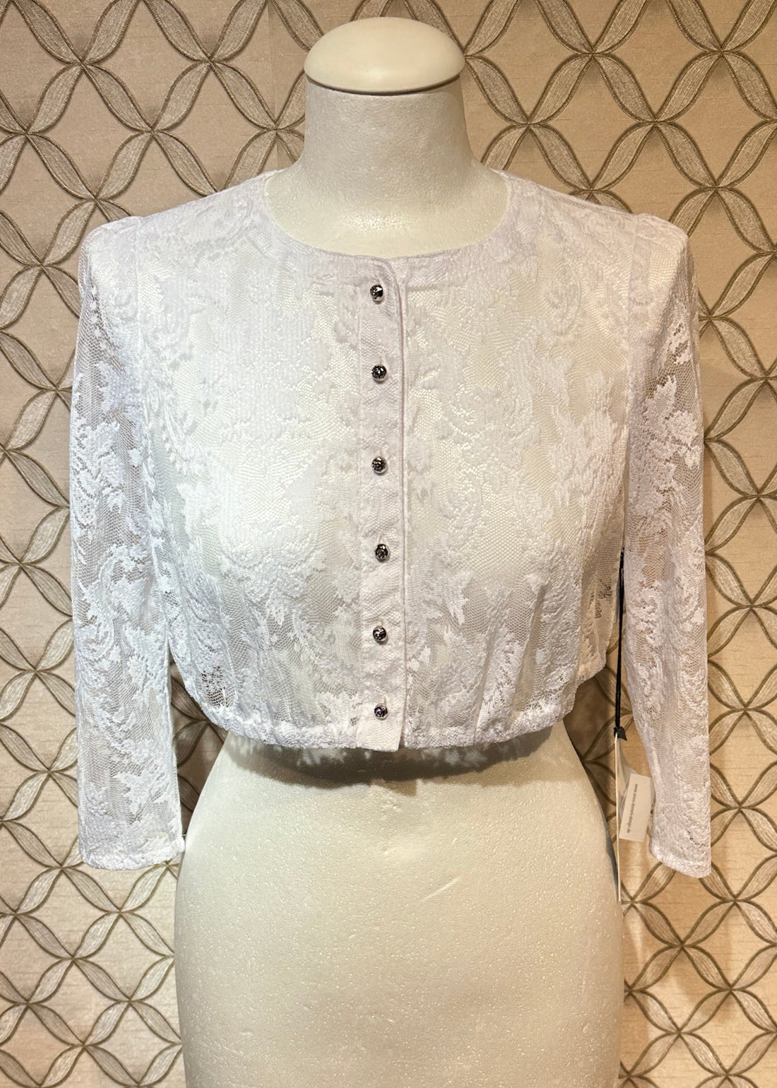 Anno Domini Dirndlbluse Pia weiß hochgeschlossen