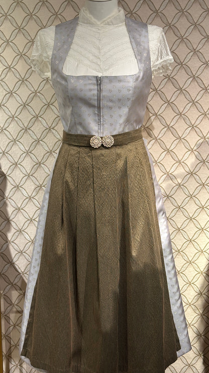 Dirndl Goldstich eisblau mit Schnalle 75cm