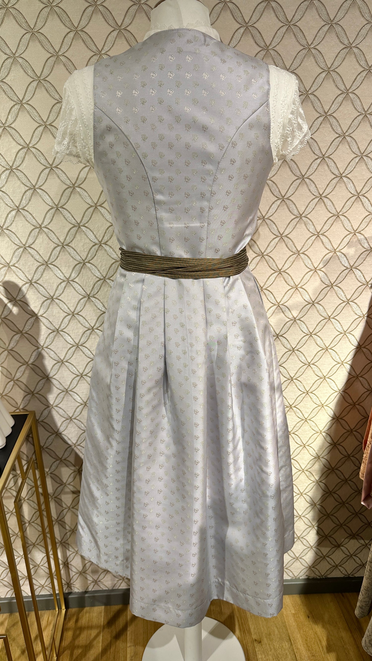 Dirndl Goldstich eisblau mit Schnalle 75cm