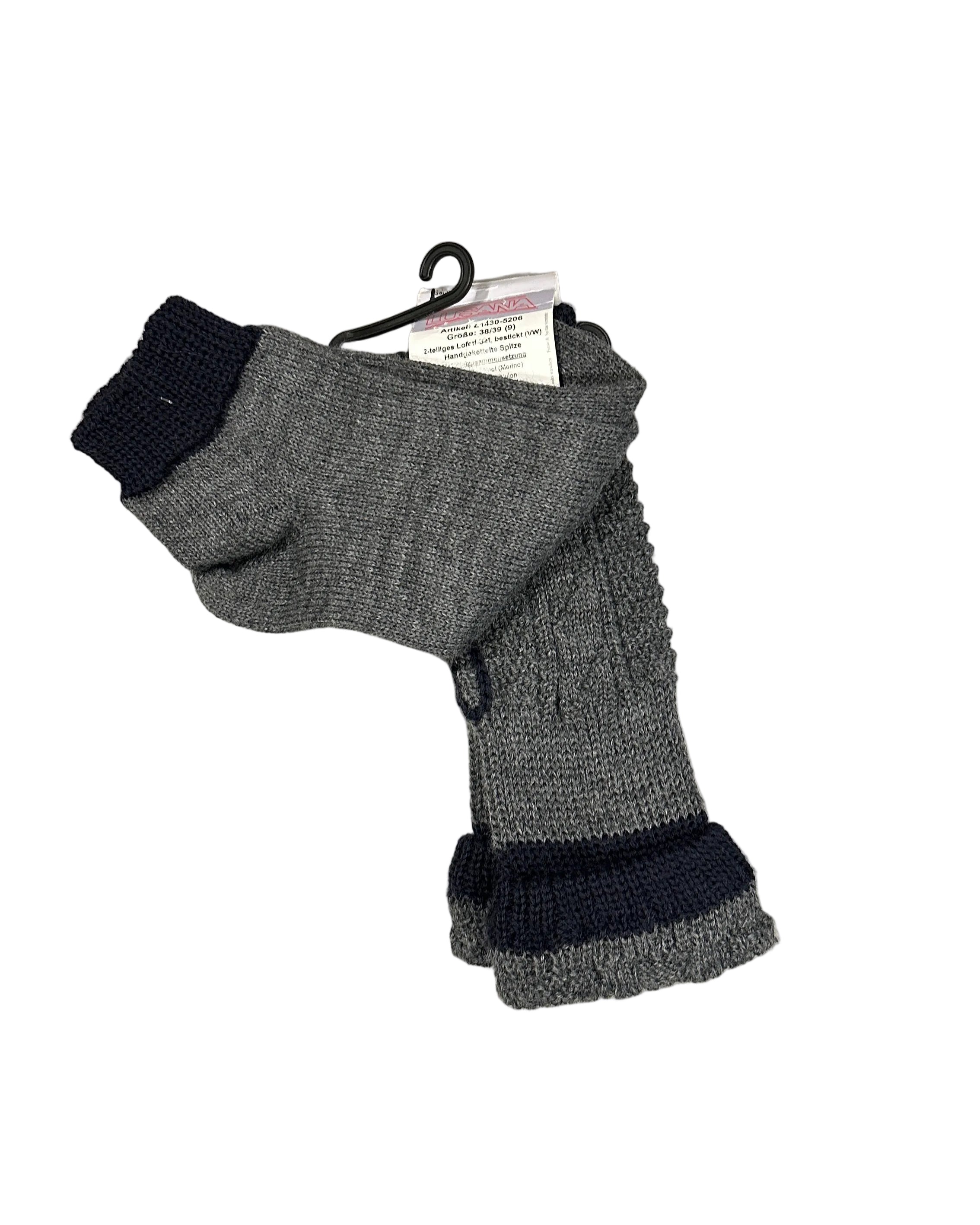 Loferl Socken Set Lusana dunkelgrau marine mit Stickerei