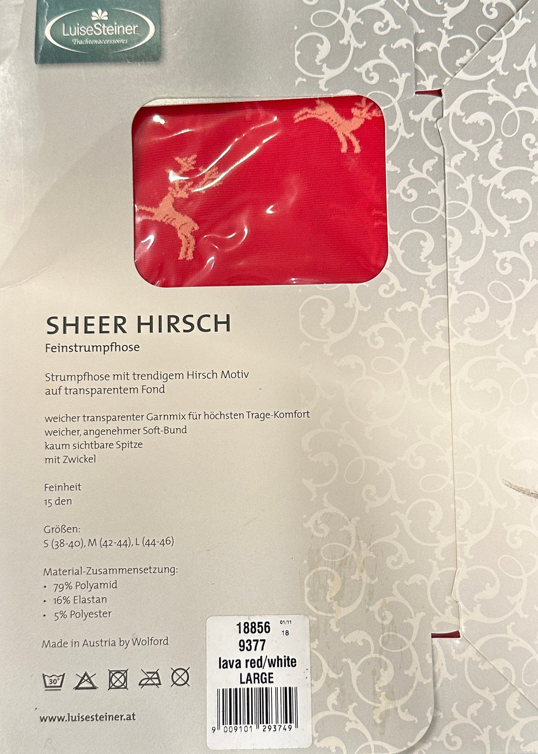 Feinstrumpfhose Sheer Hirsch - Luise Steiner rot