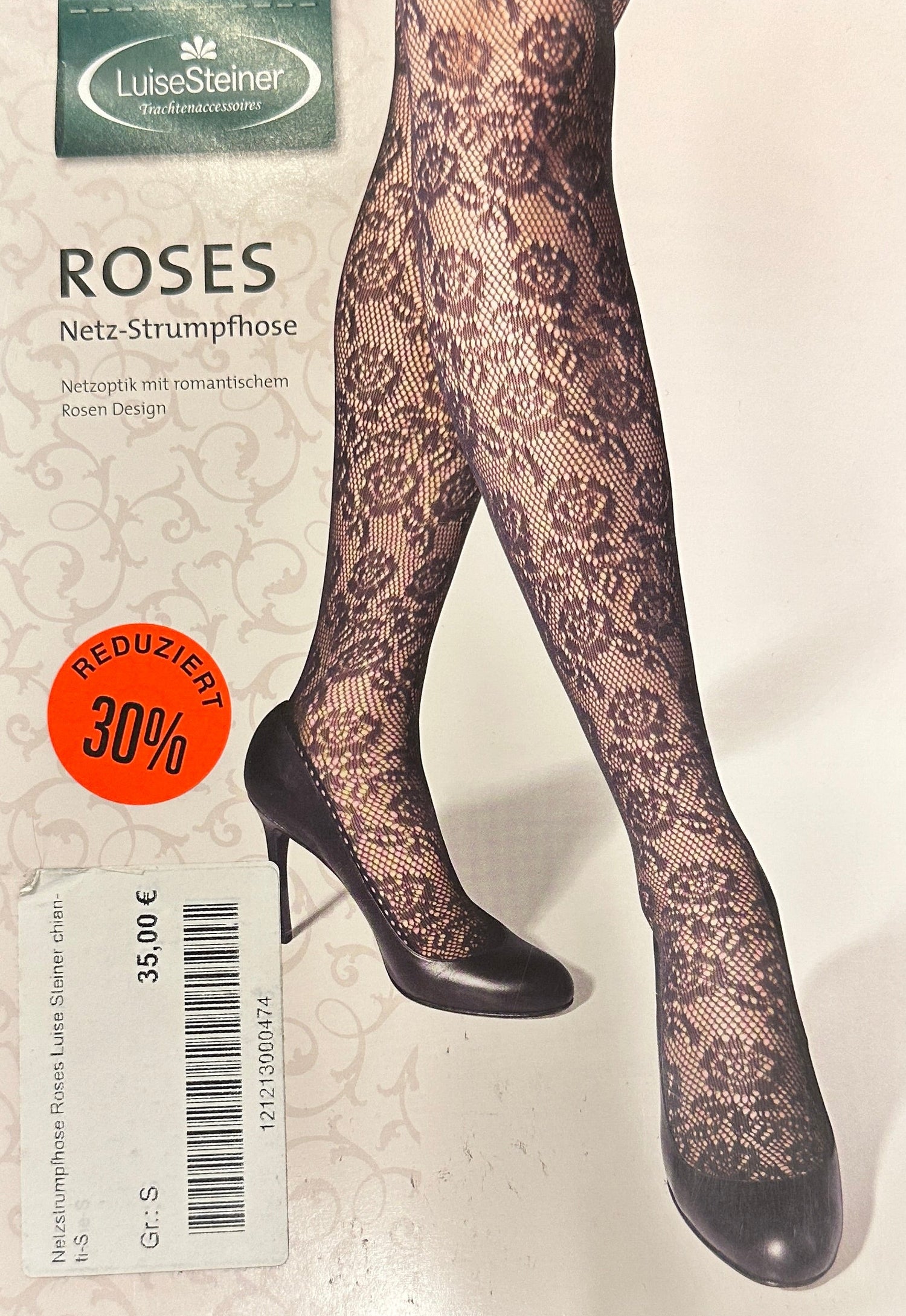 Netzstrumpfhose Roses - Luisa Steiner rot