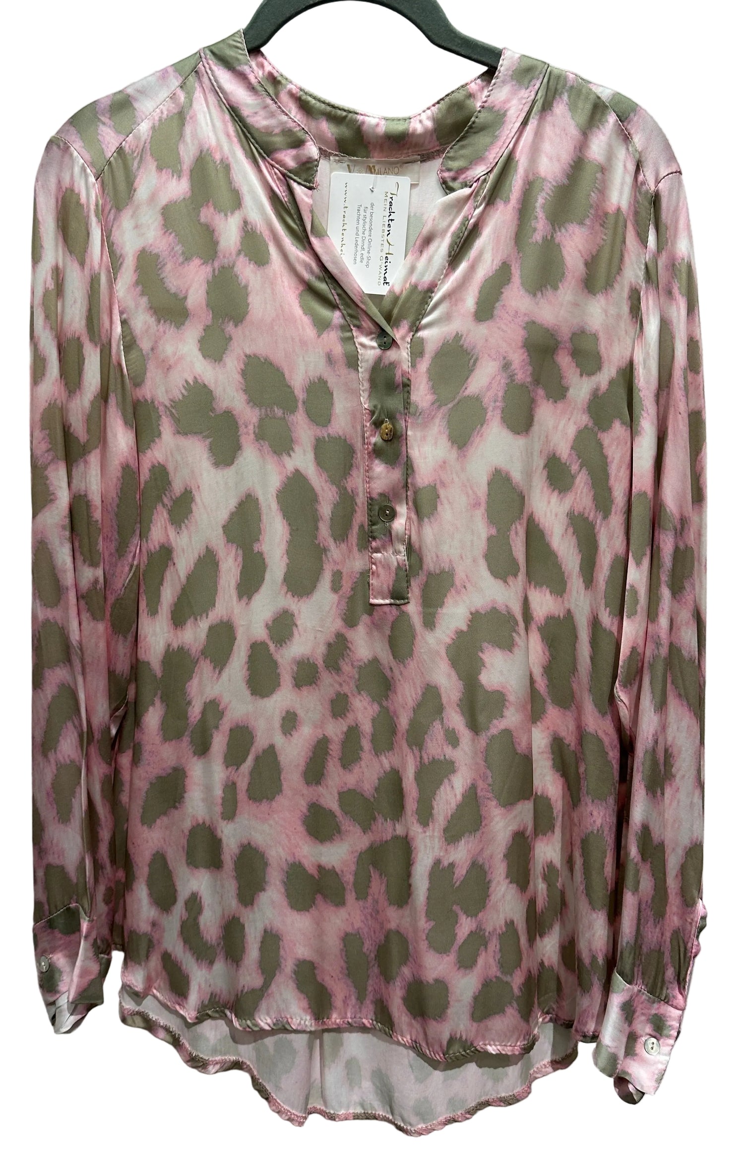 Bluse rosa/grün-leopard