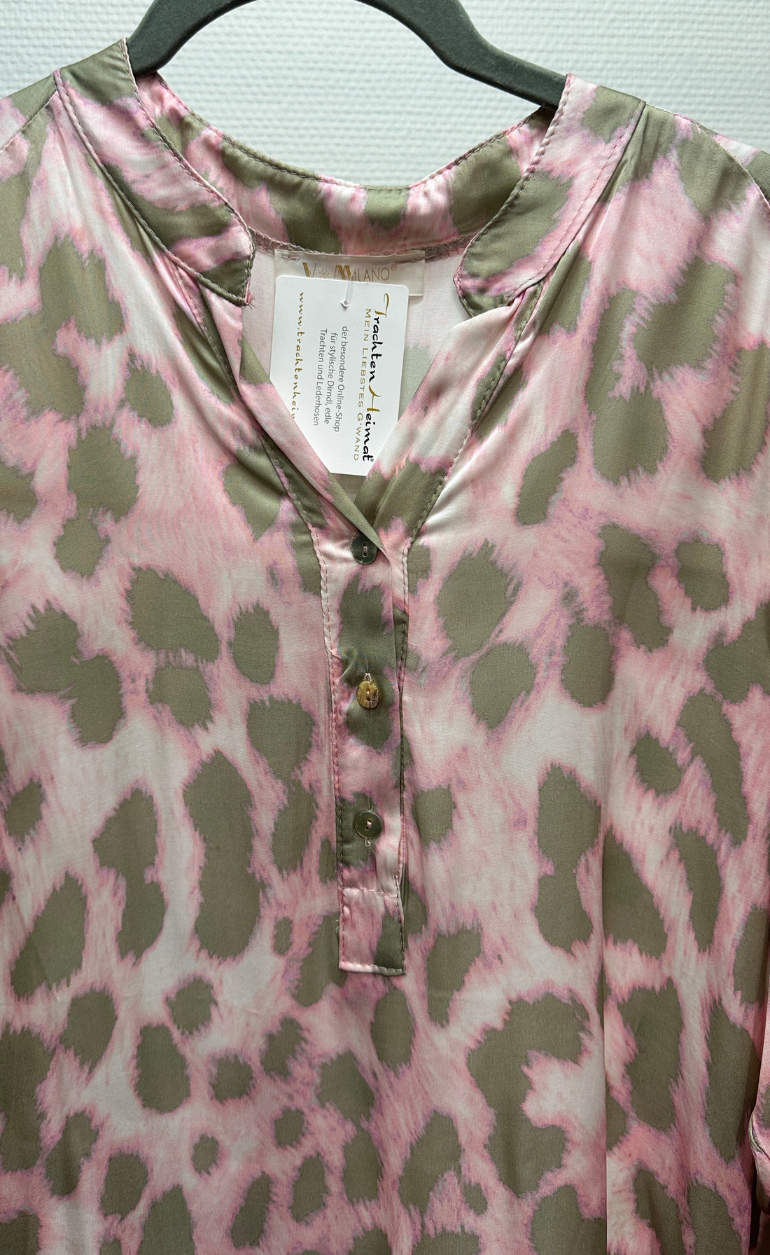 Bluse rosa/grün-leopard
