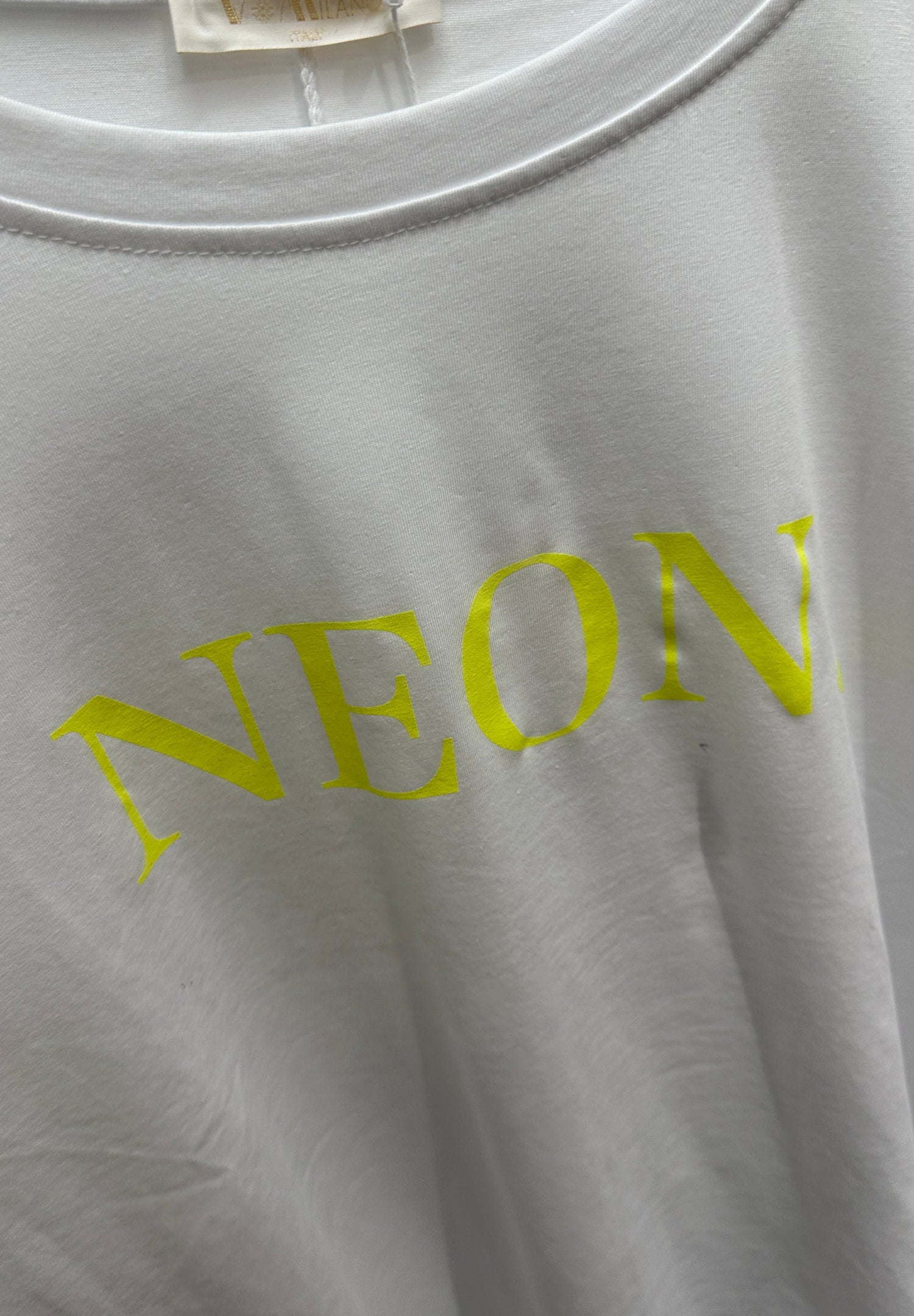 T-Shirt V Milano weiß/neongelb