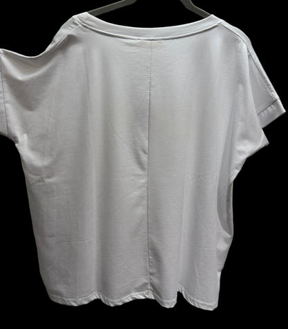 T-Shirt V Milano weiß/neongelb