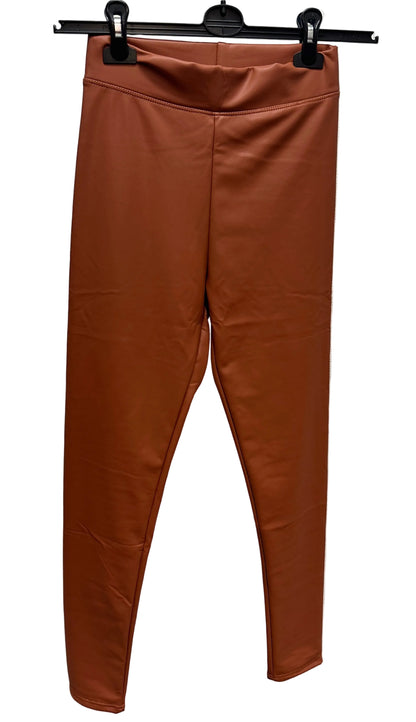Leggings Lederoptik konjac braun