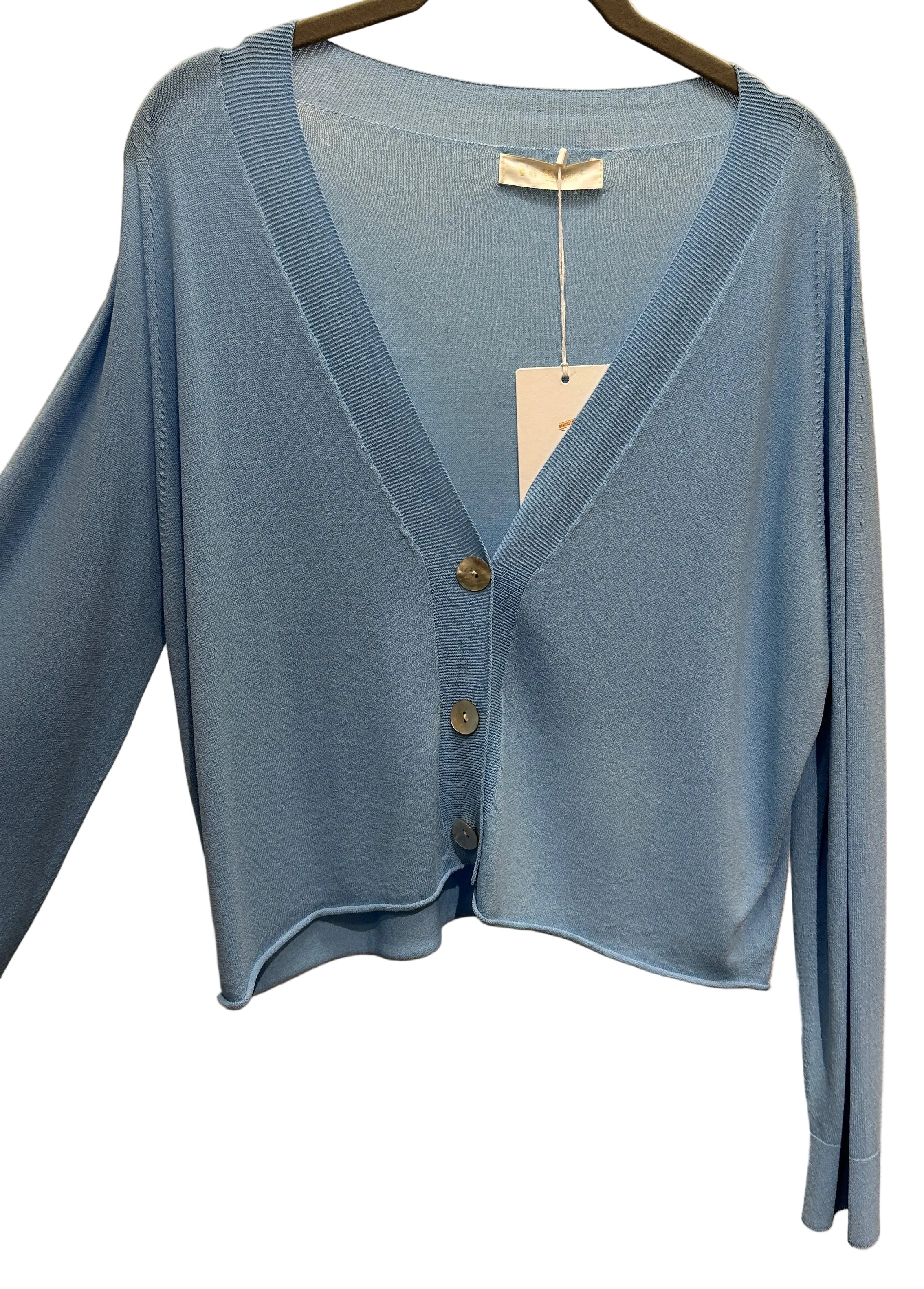 Cardigan V Milano blau