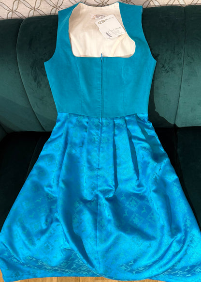 Corddirndl Goldstich Türkis ohne Schürze 75cm
