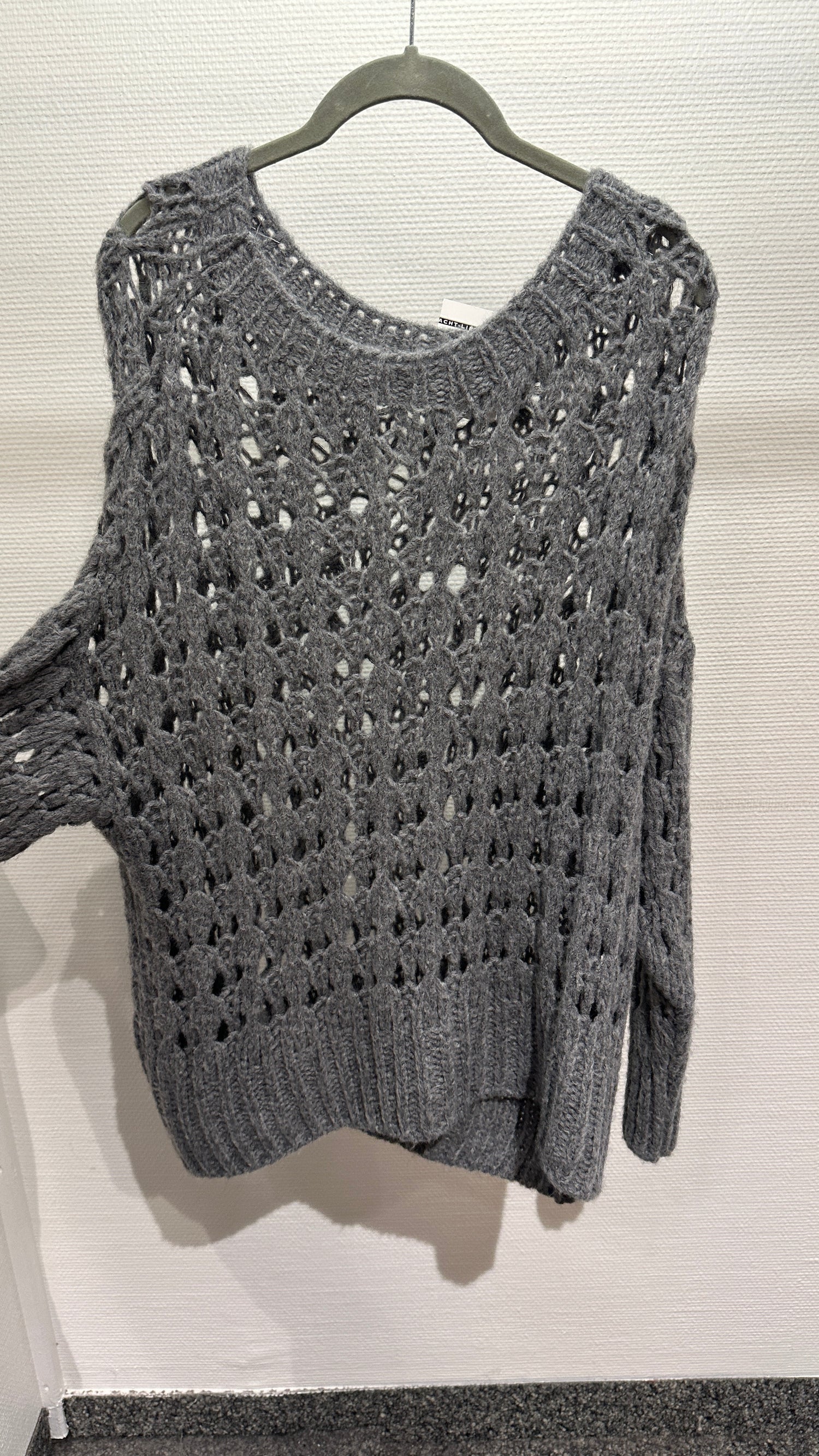 Pullover Strick grau