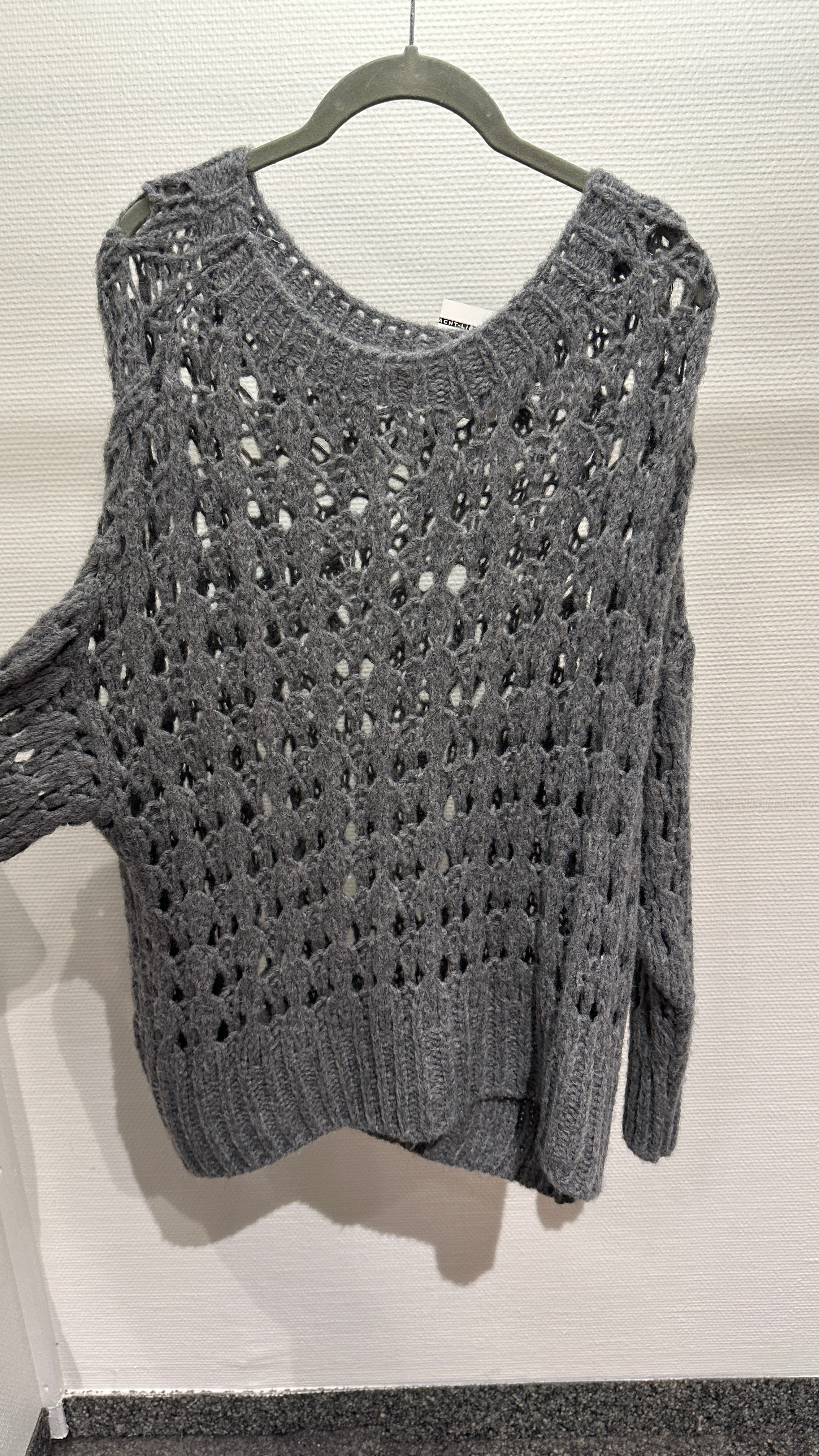 Pullover Strick grau