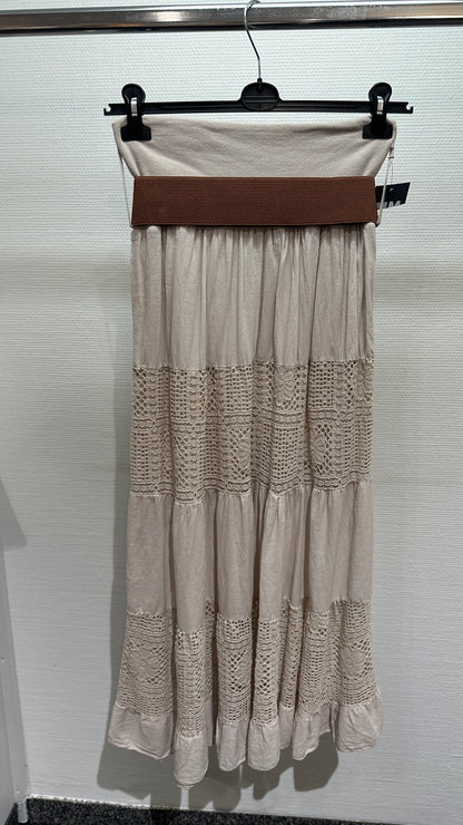 Rock beige mit Gürtel