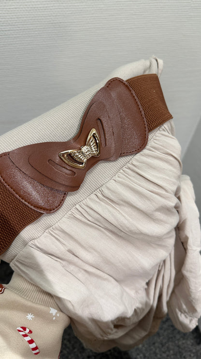 Rock beige mit Gürtel