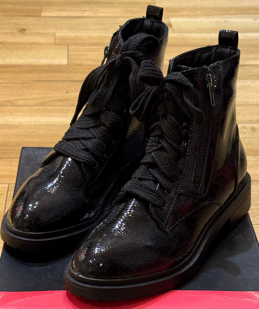 Boots La Strada Patent schwarz Lack glänzend