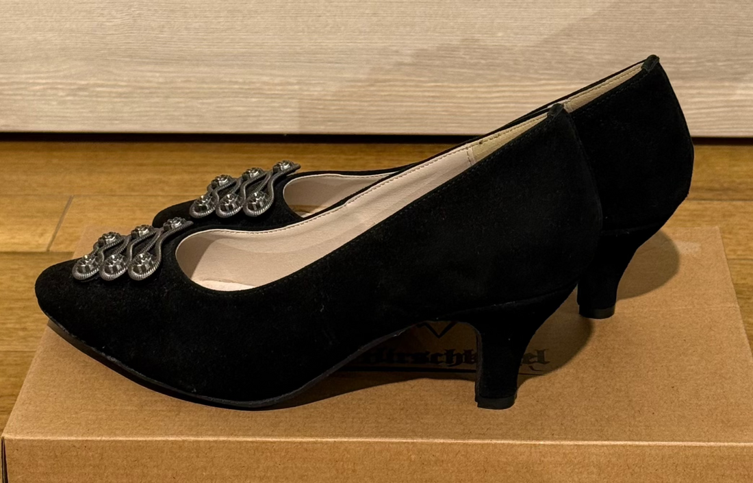 Trachtenschuh Pumps Hirschkogel Leder schwarz