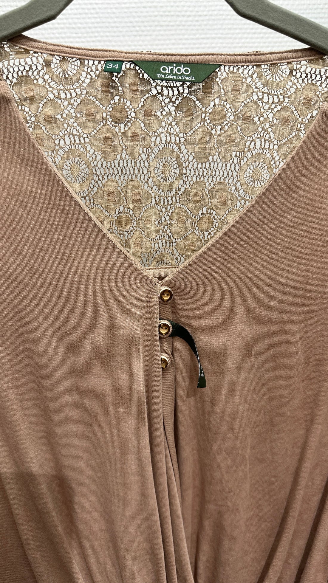 Shirt mit Spitze Arido beige