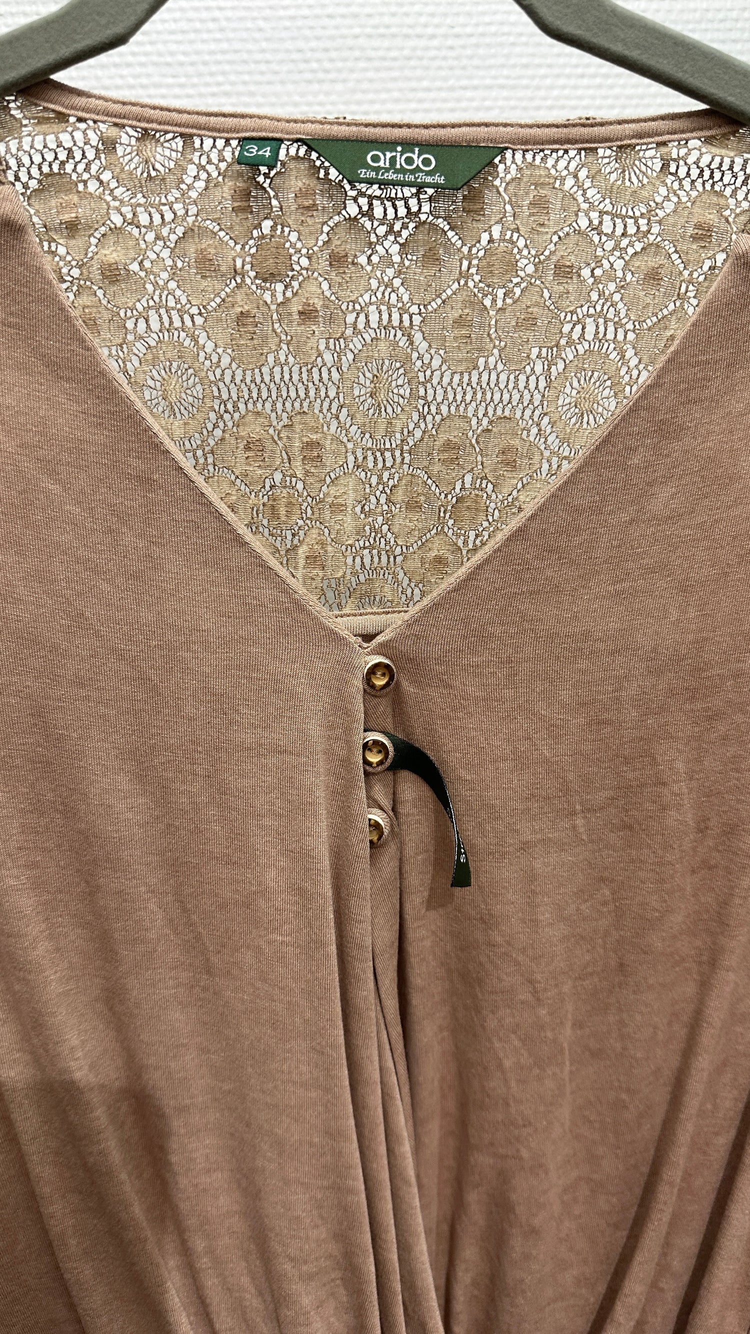Shirt mit Spitze Arido beige