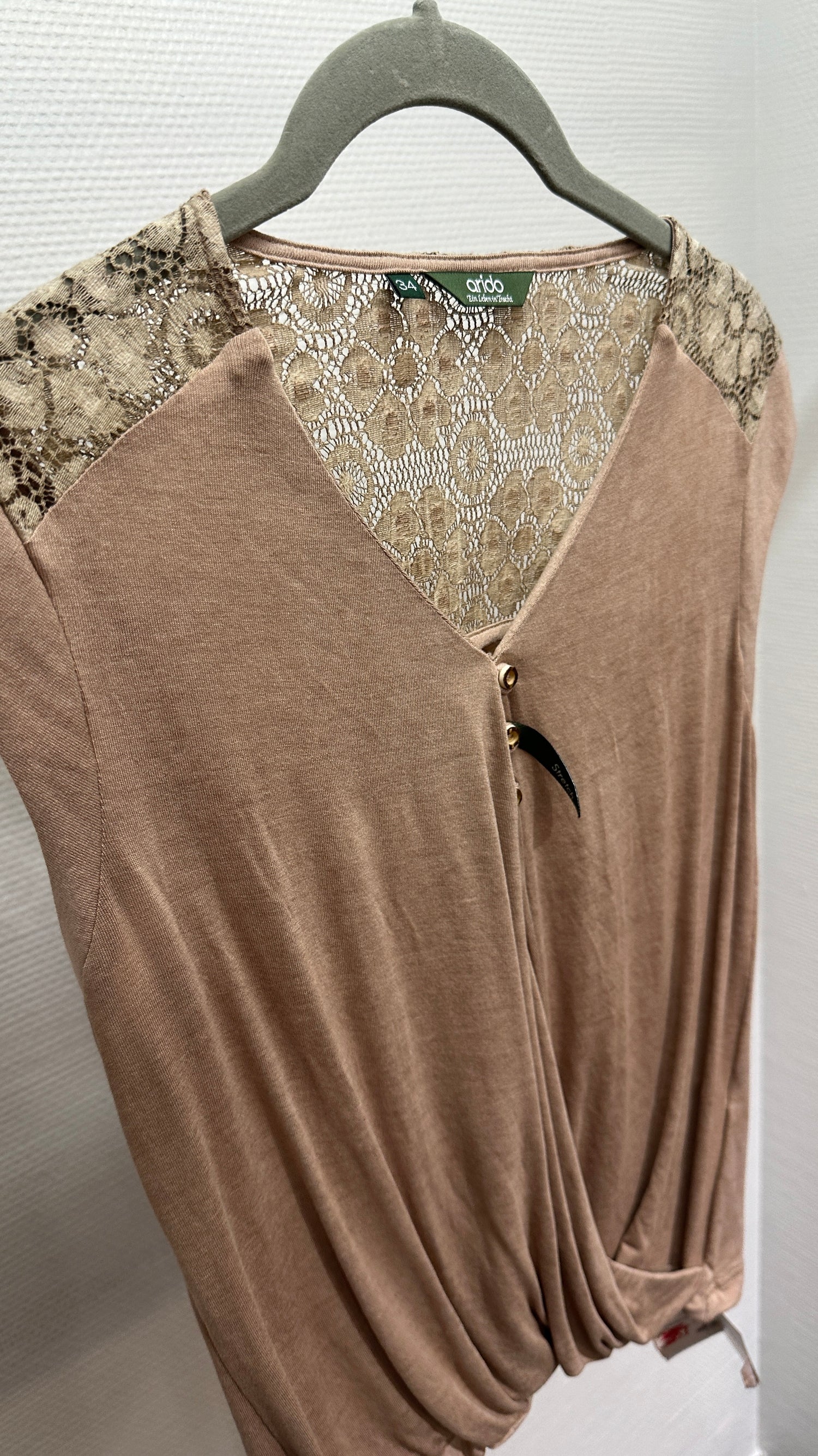 Shirt mit Spitze Arido beige