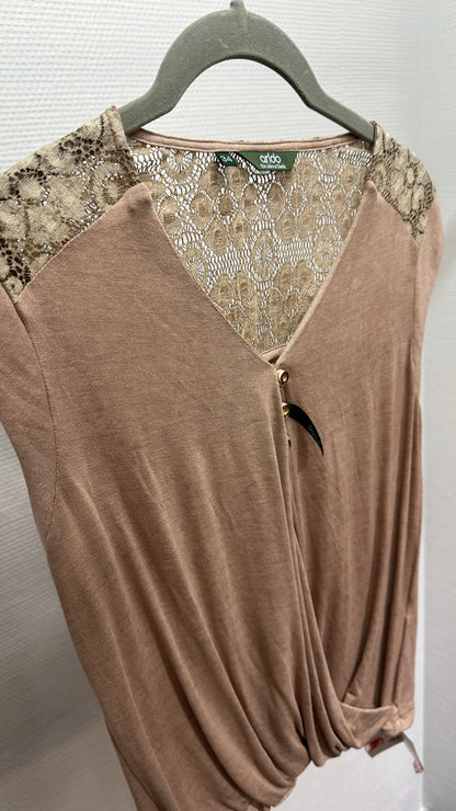 Shirt mit Spitze Arido beige