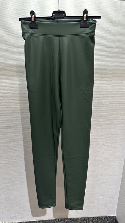 Leggings Lederoptik dunkelgrün