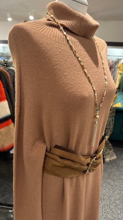 Kleid Strick V Milano beige