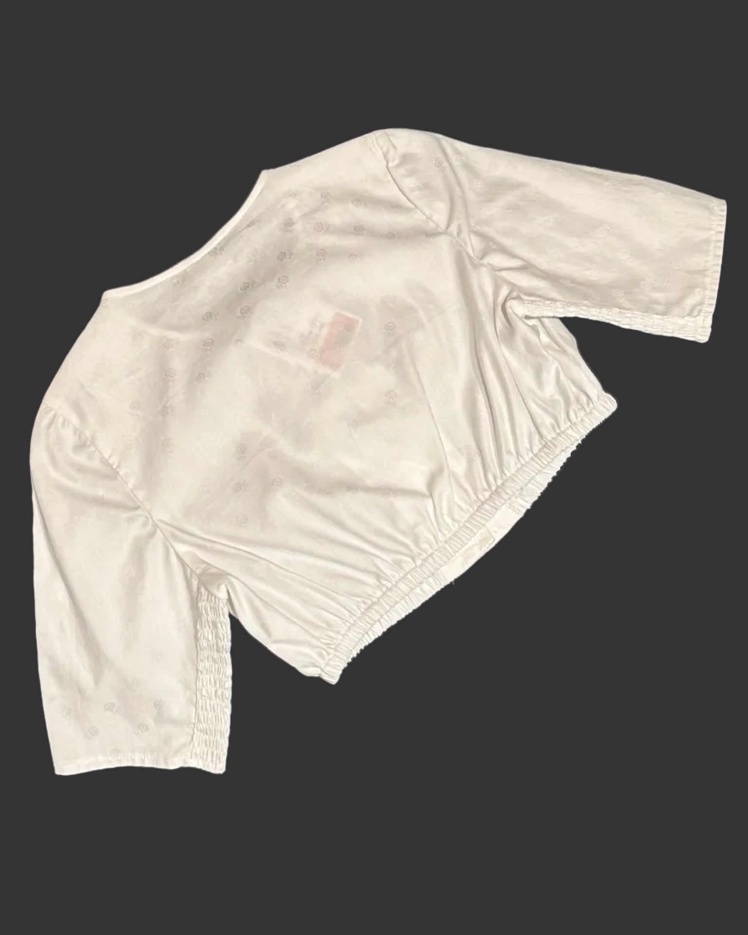 Dirndlbluse Hess hochgeschlossen weiß mit Stretchärmel