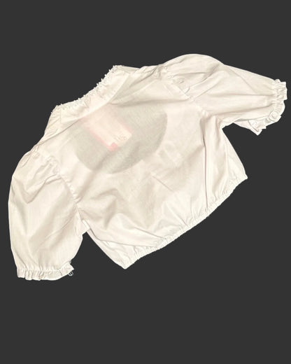 Dirndlbluse Krüger Madl Stehkragen Little Flower weiß