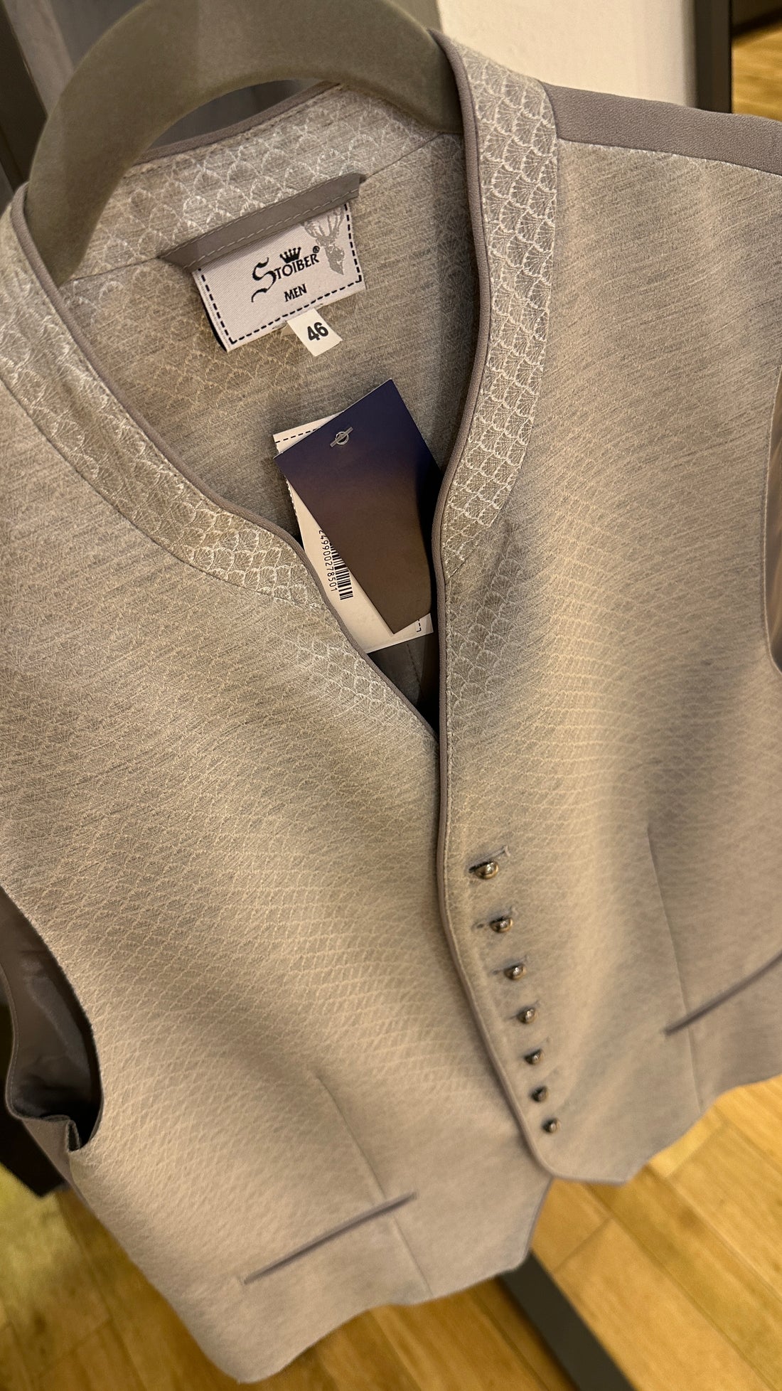Herren Trachtenweste Stoiber grau