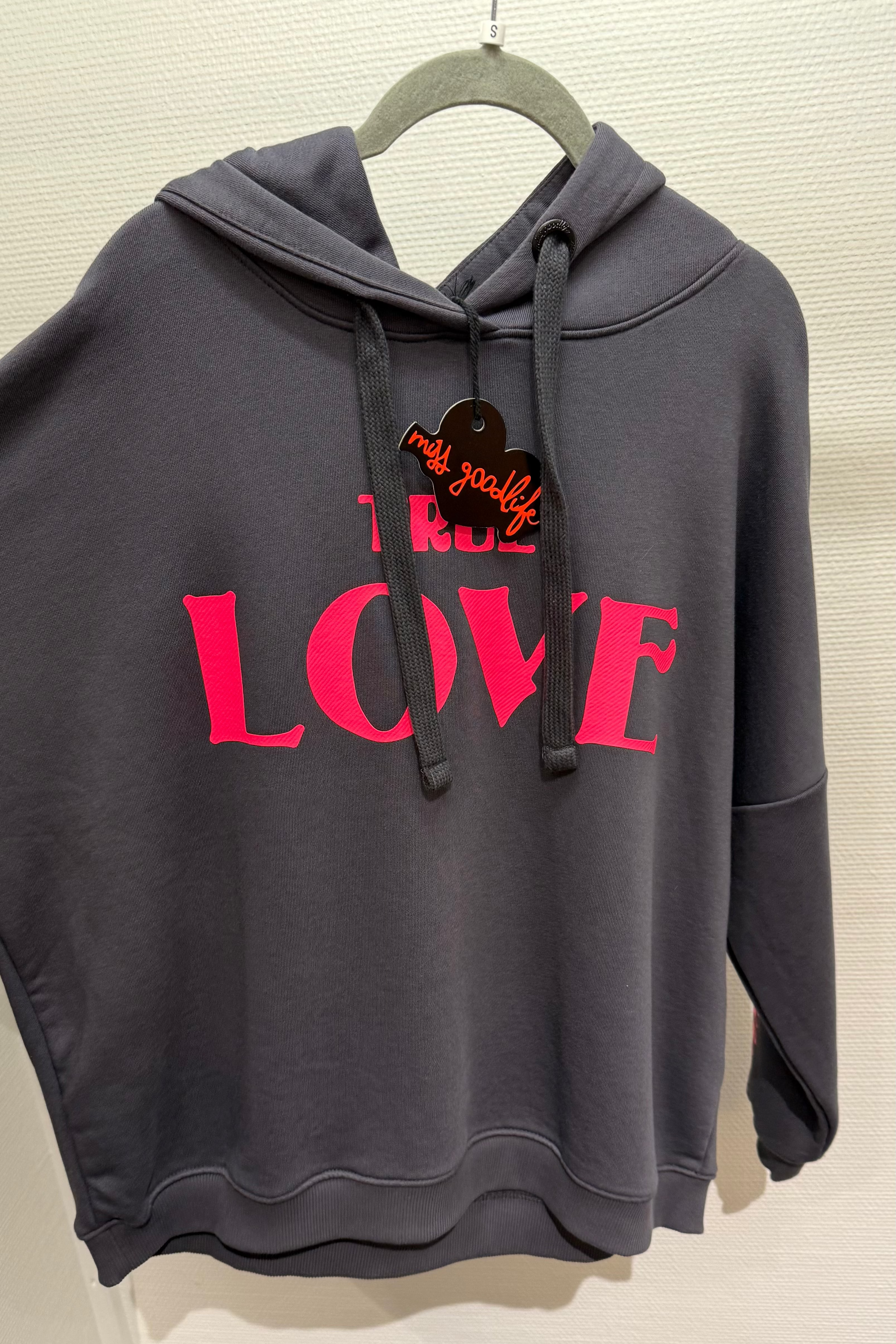 Hoodie Miss Goodlife dunkelgrau/pink